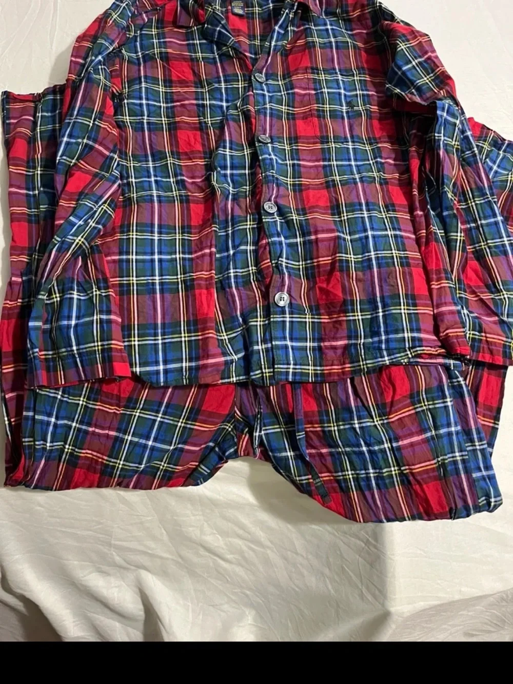 Polo Ralph Lauren 2 Piece Plaid Pajama Set Mens Size Small